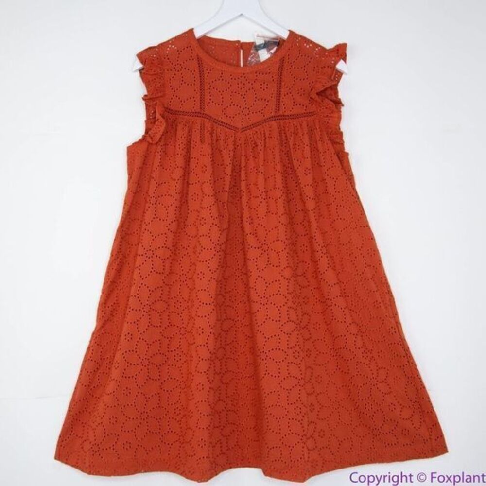 NEW Madewell Eyelet Ruffle-Sleeve‎ Mini Dress, L